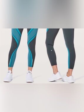 Lululemon Wild Twist 7/8 Tight Women’s Small In Gravity / Pacific Teal / Teal
